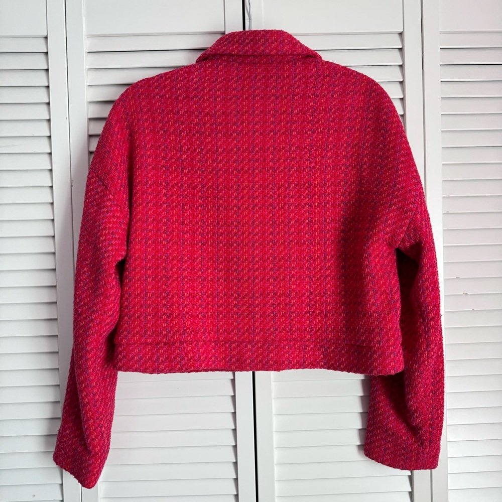 Mango Red Textured Jacket - Picture 7 of 10